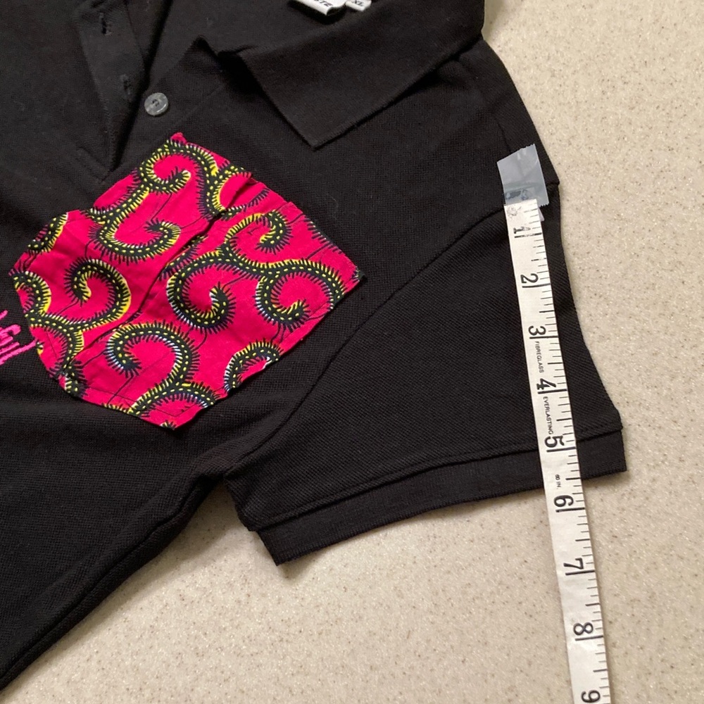 Lacoste NWOT Custom Polo Youth Size XL Black Pink  "God is faithful" - Picture 6 of 11